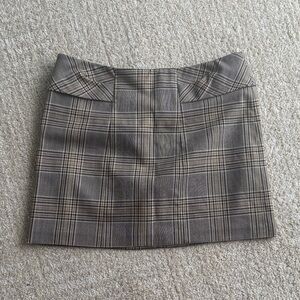Milly Plaid Mini Skirt in Brown and Cream